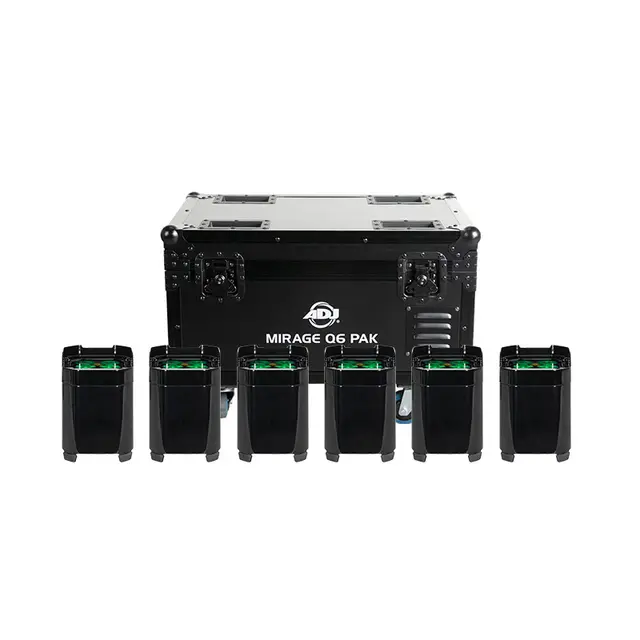 ADJ Mirage Q6 Pak Black Flight case with charging solution 