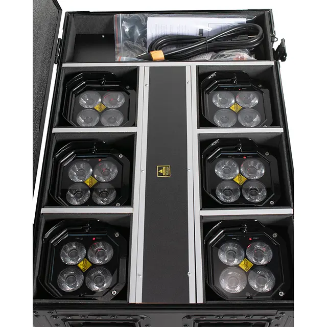 ADJ Mirage Q6 Pak Black Flight case with charging solution 