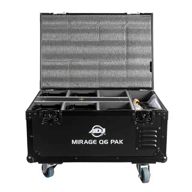 ADJ Mirage Q6 Pak Black Flight case with charging solution 