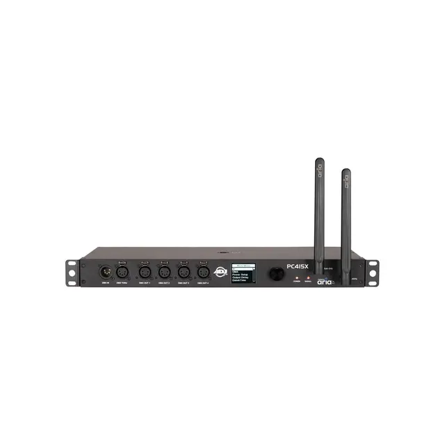 ADJ PC415X Control Hub 4 power outputs, an Aria X2 TX, 4 x DMX 