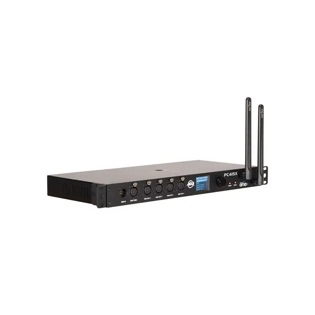 ADJ PC415X Control Hub 4 power outputs, an Aria X2 TX, 4 x DMX 
