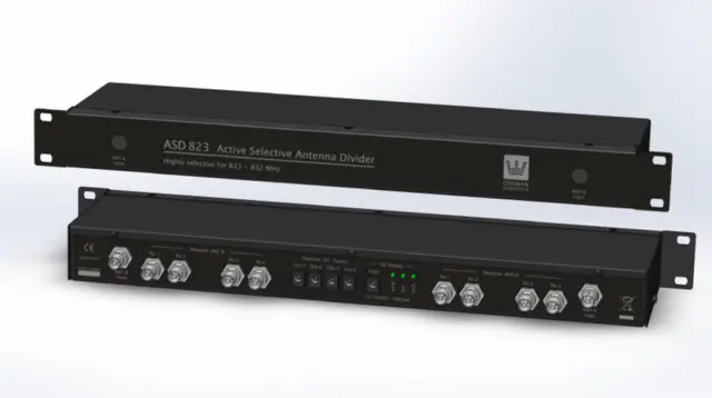 GA ASD823 Antenna Preamplifier 4-way 19", 8 x BNC, 4 x DC, PSU, 823-832Mhz,1U 
