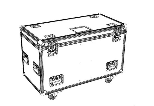Ayrton Rivale (2) Flightcase NO Foam Wheels, 8 handles, 4 plates, 120x60 