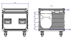 Ayrton Kyalami (6) Flightcase w/ Foam Wheels, 8 handles,4 plates, 120x60, Logo