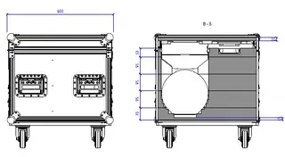 Ayrton Kyalami (6) Flightcase w/ Foam Wheels, 8 handles,4 plates, 120x60, Logo