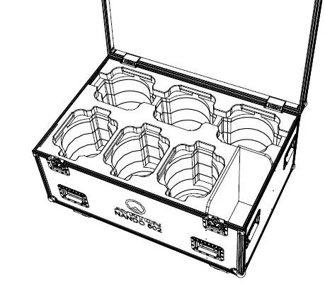 Ayrton Nando 502 (6) Flightcase w/Foam Wheels, 8 handles,4 plates, 120x80, Logo 