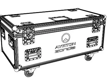 Ayrton Zonda 3 (6) Flightcase with Foam Wheels, 8 handles, 4 plates, 120x60,Logo 