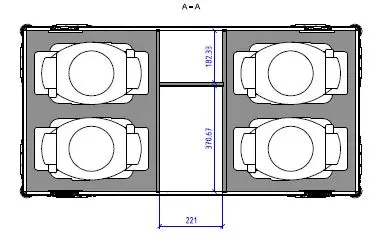Ayrton Diablo (4) Flightcase with Foam Wheels, 8 handles, 4 plates, 120x60 