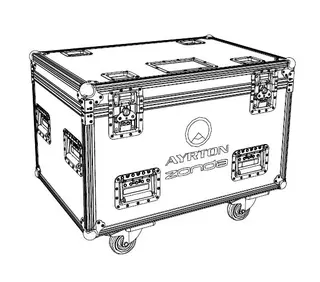 Ayrton Zonda 3 (4) Flightcase NO Foam Wheels, 8 handles, 4 plates, 90 x 60