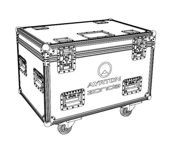 Ayrton Zonda 3 (4) Flightcase NO Foam Wheels, 8 handles, 4 plates, 90 x 60 