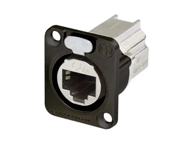Neutrik etherCON NE8FDX-Y6-B RJ45 Cat6A chassis IDC Sort 