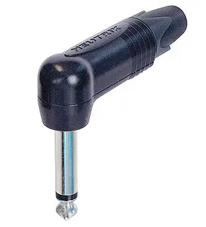 Neutrik Jack Mono Vinklet, Sort