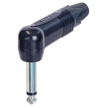 Neutrik Jack Mono Vinklet, Sort 