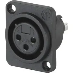 Neutrik NC3FD-L1-O-BAG XLR-3 Chassis, female, black uten lås