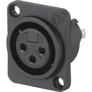 Neutrik NC3FD-L1-O-BAG XLR-3 Chassis, female, black uten lås