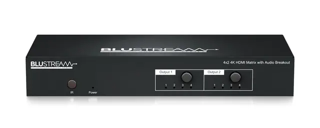 Blustream CMX42CS 4x2 Matrix Switch HDMI Audio Breakout, HDCP 2.2 