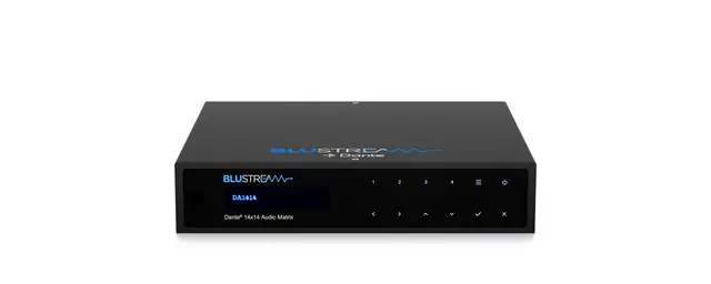 Blustream DA1414 14x14 Audio Matrix 8/8 Dante, 4/4 Analog, USB, PoE+ 