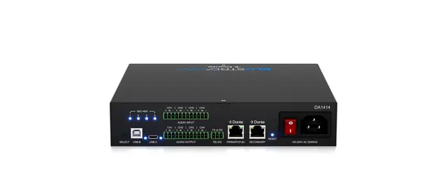 Blustream DA1414 14x14 Audio Matrix 8/8 Dante, 4/4 Analog, USB, PoE+ 