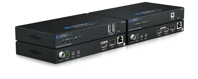 Blustream FVE4K-KIT Fibre Extender Set bransjeledende HDMI2.0 4K 60Hz 4:4:4 