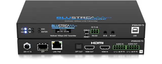 Blustream IP300UHDA-TX Multicast UHD Tx Dante AV-A IP Multicast Transmitter 