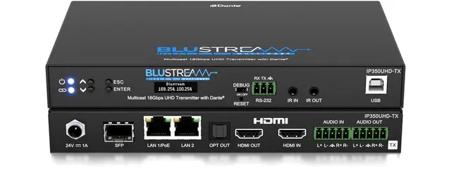 Blustream IP350UHD-TX Multicast UHD Tx Dante,IP Multicast UHD Video Transmitter 