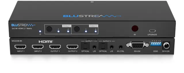 Blustream MX22AB-8K Matrix 2x2 8K HDMI 2.1 Matrix 