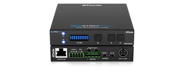 Blustream NPA20DA Amplifier with Dante PoE+, 2 x 10W @ 4 / 8 ohm 