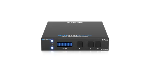 Blustream NPA20DA Amplifier with Dante PoE+, 2 x 10W @ 4 / 8 ohm 