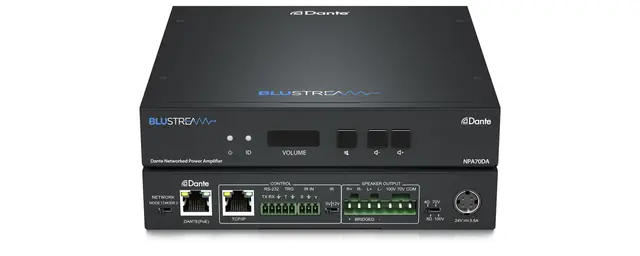 Blustream NPA70DA Amplifier with Dante Dante Networked Power Amplifier 