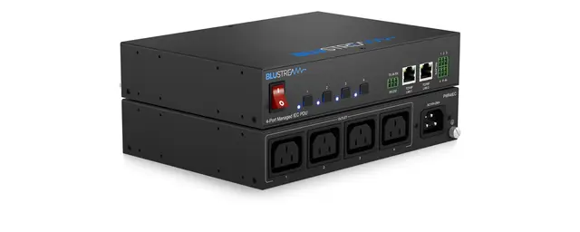 Blustream PWR4IEC 4 Port Managed IEC PDU Supports TCP/IP and RS-232 control 