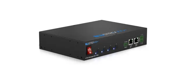 Blustream PWR4IEC 4 Port Managed IEC PDU Supports TCP/IP and RS-232 control 