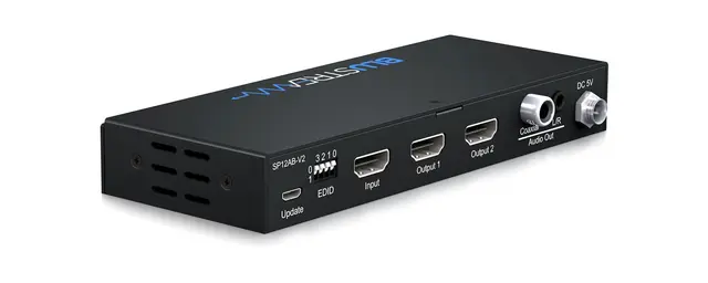 Blustream SP12AB-V2 2-Way HDMI Splitter 2-Way 4K HDMI Splitter, Audio Breakout 