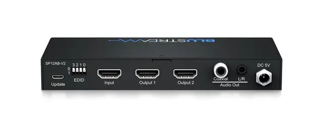 Blustream SP12AB-V2 2-Way HDMI Splitter 2-Way 4K HDMI Splitter, Audio Breakout 