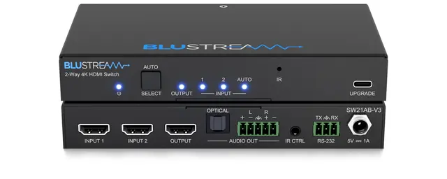 Blustream SW21AB-V3 2-Way 4K 18Gbps HDMI 2.0 Switch with 