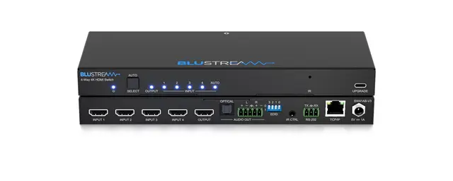 Blustream SW41AB-V3 4-Way 4K 18Gbps HDMI 2.0 Switch with 
