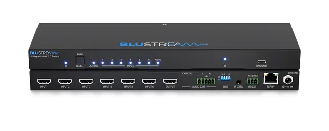 Blustream SW61AB 6-Way 4K 18Gbps HDMI 2.0 Switch with 