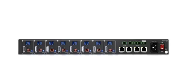 Blustream PWR8VDC 8 Port Managed Phoenix Outlet-level metered and Low Voltage PDU 