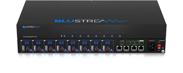 Blustream PWR8VDC 8 Port Managed Phoenix Outlet-level metered and Low Voltage PDU 