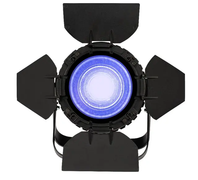 XBABY LEDFresnel Color RGBW m/Låvedør DMX-5,P-con, Fanless, 20-55, 2,8 Kg 