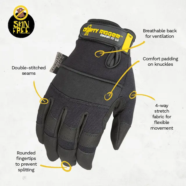 Dirty Rigger Comfort Fit 0.5 FF L Full-fingered rigger glove, EN388 