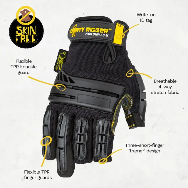 Dirty Rigger Comfort Fit 0.5 FF L Full-fingered rigger glove, EN388 