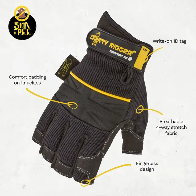 Dirty Rigger Comfort Fit FL M Fingerless rigger glove, EN388 