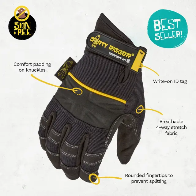 Dirty Rigger Comfort Fit FF L Full-fingered rigger glove, EN388 