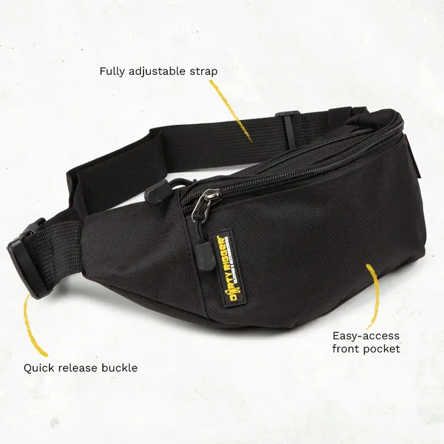 Dirty Rigger Cross-Body/Belt Bag Vannavstøtende bag, 3 lommer, 600D 