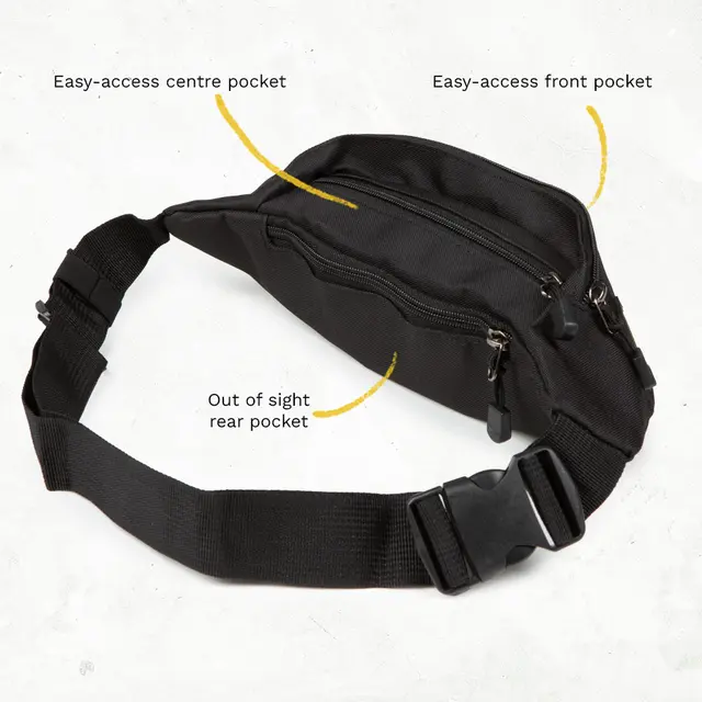 Dirty Rigger Cross-Body/Belt Bag Vannavstøtende bag, 3 lommer, 600D 