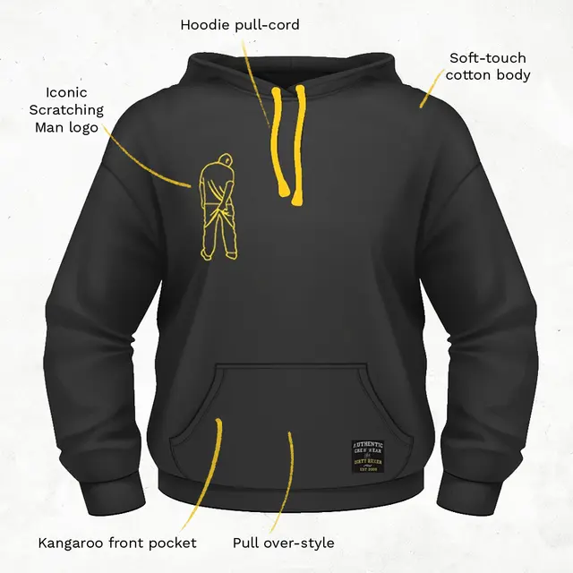 Dirty Rigger Hoodie Pull-over L 340 GSM bomullsfleece hoodie 