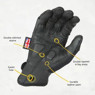 Dirty Rigger Leather Grip 3.0 FF L Full-fingered goatskin glove, EN388