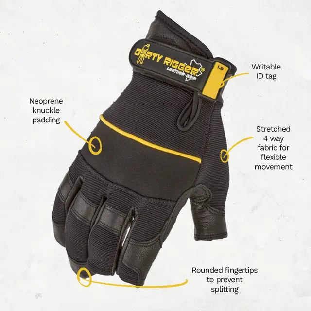 Dirty Rigger Leather Grip FR Framer goatskin glove, EN388 