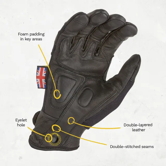 Dirty Rigger Leather Grip FF Full-fingered goatskin glove, EN388 