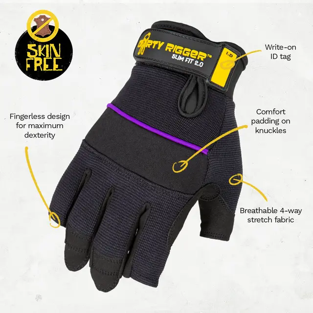 Dirty Rigger SlimFit 2.0 FL M Fingerless rigger glove, EN388 